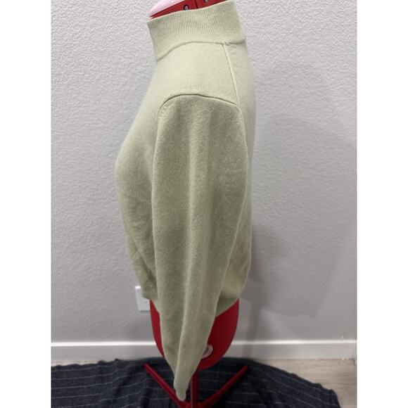 Turtleneck Sweater Long Sleeve Knit Top Sage Green Classic Style - Picture 3 of 5